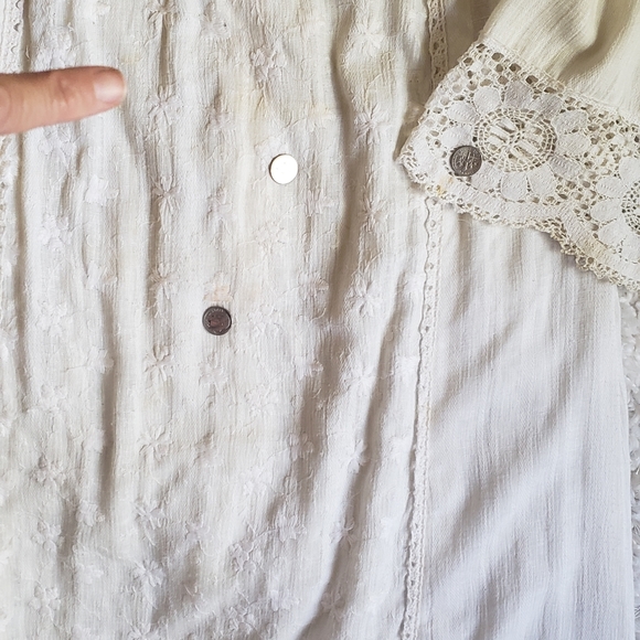 1960s 1970s Vintage White Lace Maxi Dress - Picture 5 of 14